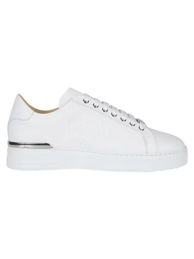 Philipp Plein Embossed Sneakers In White