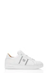 Philipp Plein Leather Sneakers With Stylish Embellishments In White