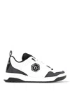 Philipp Plein Contrast Sole Sneakers Perforated Detailing In White