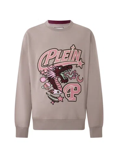 Philipp Plein Space Dragon Sweatshirt In Neutral