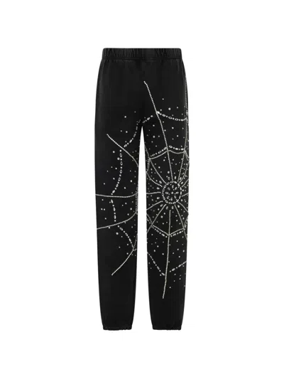 Philipp Plein Spiderweb Strass Joggers In Black