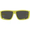 Philipp Plein Sport 64mm Oversize Rectangular Sunglasses In Yellow Yellow Smoke