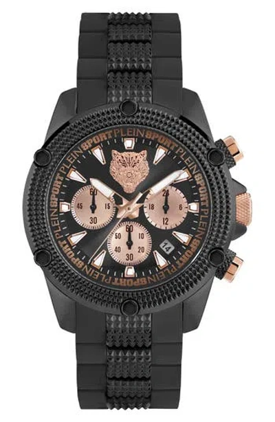 Philipp Plein Sport Hurricane Silicone Strap Watch, 44mm In Black