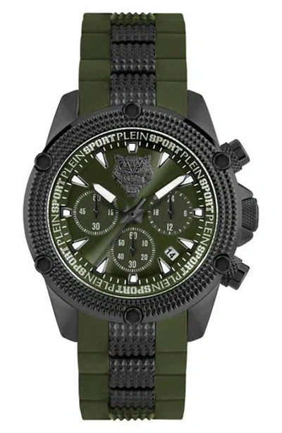 Philipp Plein Sport Hurricane Silicone Strap Watch, 44mm In Green