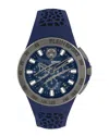 Philipp Plein Sport Camo Dial Three-hand Quartz Silicone Strap Watch, 43mm In Blue