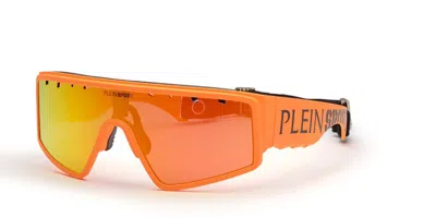 Philipp Plein Sport Ssp007 B55a Occhiali Da Sole Arancioni Per Uomo In Brown