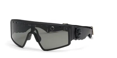 Philipp Plein Sport Ssp007v 0u28 Occhiali Da Sole Neri Per Uomo In Brown