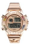 Philipp Plein Sport The Goat Digital Watch, 44mm In Ip Rose Gold