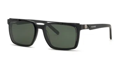 Philipp Plein Sport Usp041 With Clip On 703p Men's Glasses Black Size 57 - Free Lenses - Blue Light Block Available