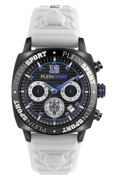 Philipp Plein Sport Wildcat Silicone Strap Watch, 40mm In White