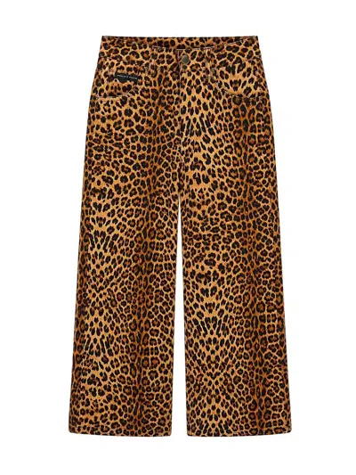 Philipp Plein Kids' Spotted Jeans In Brown