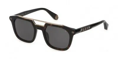 Pre-owned Philipp Plein Spp001m-0722 Shiny Dark Havana Sunglasses