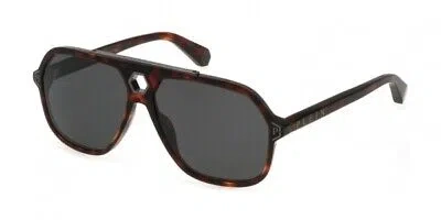 Pre-owned Philipp Plein Spp004m-9atp Shiny Red Havana Sunglasses In Polarized