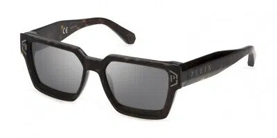 Pre-owned Philipp Plein Spp005m-722x Shiny Dark Havana Sunglasses