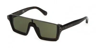 Pre-owned Philipp Plein Spp006m-0722 Shiny Dark Havana Sunglasses