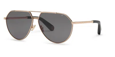 Philipp Plein Spp007v 302f Men's Sunglasses Gold Size 64