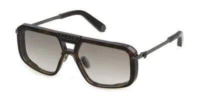 Pre-owned Philipp Plein Spp008m-0777 Brown Sunglasses In Green