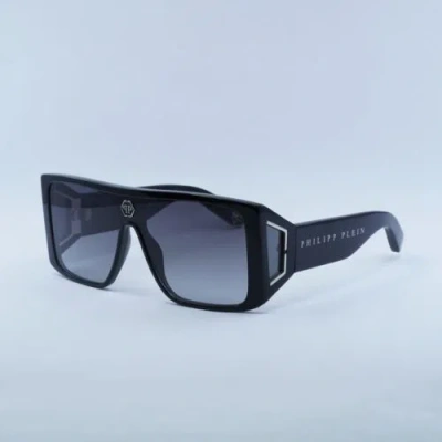 Pre-owned Philipp Plein Spp014v 0700 Shiny Black / Grey Gradient 99-- Sunglasses
