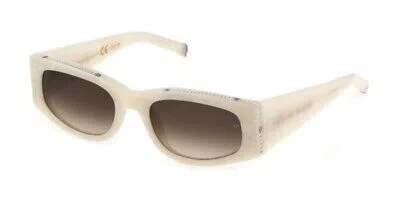 Pre-owned Philipp Plein Spp025s-09yl Marmorized Ivory Sunglasses