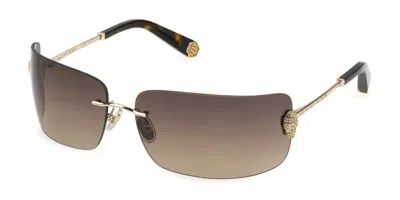 Philipp Plein Spp027s 300y Women's Sunglasses Gold Size 95 In Brown