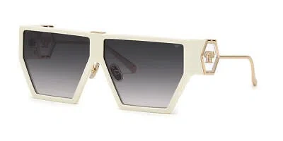 Pre-owned Philipp Plein Spp040m-03gf Shiny Full Cream Sunglasses