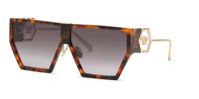 Philipp Plein Spp040m 0728 Women's Sunglasses Tortoiseshell Size 65 In Brown