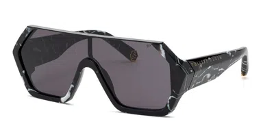 Philipp Plein Spp047 0z21 Women's Sunglasses Black Size 99 In Red