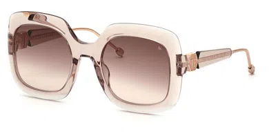 Philipp Plein Spp065s 07t1 Women's Sunglasses Brown Size 55
