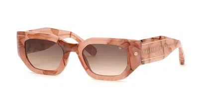 Philipp Plein Spp066m 06z8 Women's Sunglasses Pink Size 51 In Brown
