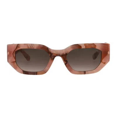 Philipp Plein Spp066m0z21 Geometric Full Rim Sunglasses In Multi