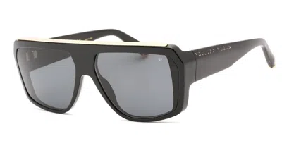 Philipp Plein Spp074 0700 Women's Sunglasses Black Size 64 In Gray