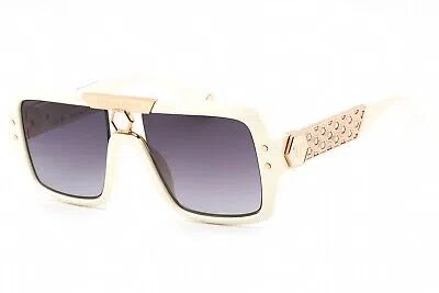 Pre-owned Philipp Plein Spp079 09zq Sunglasses Beige Frame Grey Lenses 53mm In Gray