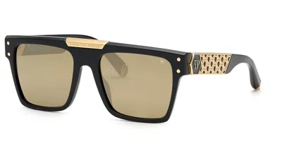 Philipp Plein Spp080 700g Women's Sunglasses Gold Size 55