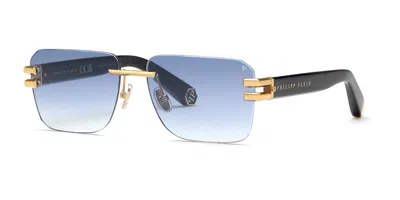 Philipp Plein Spp086m 0400 Men's Sunglasses Gold Size 59