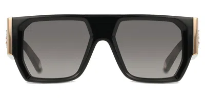 Philipp Plein Spp094m 0700 Women's Sunglasses Gold Size 54 In Black