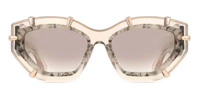 Philipp Plein Spp099v 7t1g Women's Sunglasses Brown Size 55 In Neutral