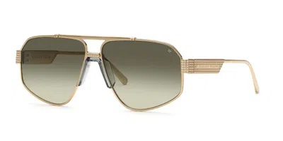 Philipp Plein Spp106m 08ff Men's Sunglasses  Size 63 In Green