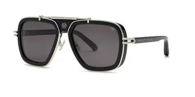 Philipp Plein Spp109m 0700 Women's Sunglasses Black Size 57 In White