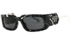 Philipp Plein Spp119m Marble-textured Rectangular Sunglasses In Black