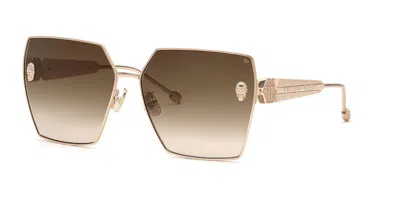 Philipp Plein Spp122s 0f47 Women's Sunglasses Gold Size 64