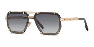 Philipp Plein Spp131 0301 Women's Sunglasses Gold Size 64 In Brown