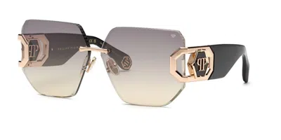 Philipp Plein Spp133 8fcg Women's Sunglasses  Size 66 In Black