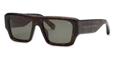 Philipp Plein Spp144 0722 Women's Sunglasses  Size 55 In Brown