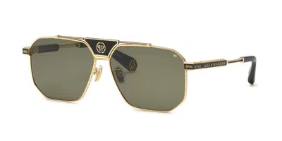 Philipp Plein Spp152v 0302 Men's Sunglasses Gold Size 63
