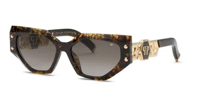 Philipp Plein Spp174s 09fp Women's Sunglasses Tortoiseshell Size 57 In Brown