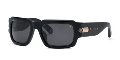 Philipp Plein Spp182m 0700 Men's Sunglasses Black Size 56 In Green