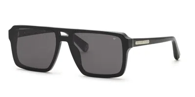 Philipp Plein Spp211 700y Men's Sunglasses Black Size 60