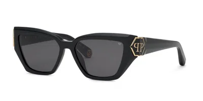 Philipp Plein Spp214m 0700 Women's Sunglasses Black Size 55 In Pink