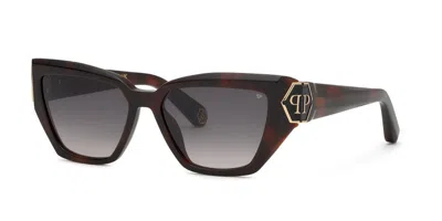 Philipp Plein Spp214m 09xk Women's Sunglasses Tortoiseshell Size 55 In Metallic