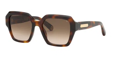 Philipp Plein Spp216m 0752 Women's Sunglasses Tortoiseshell Size 55 In Brown